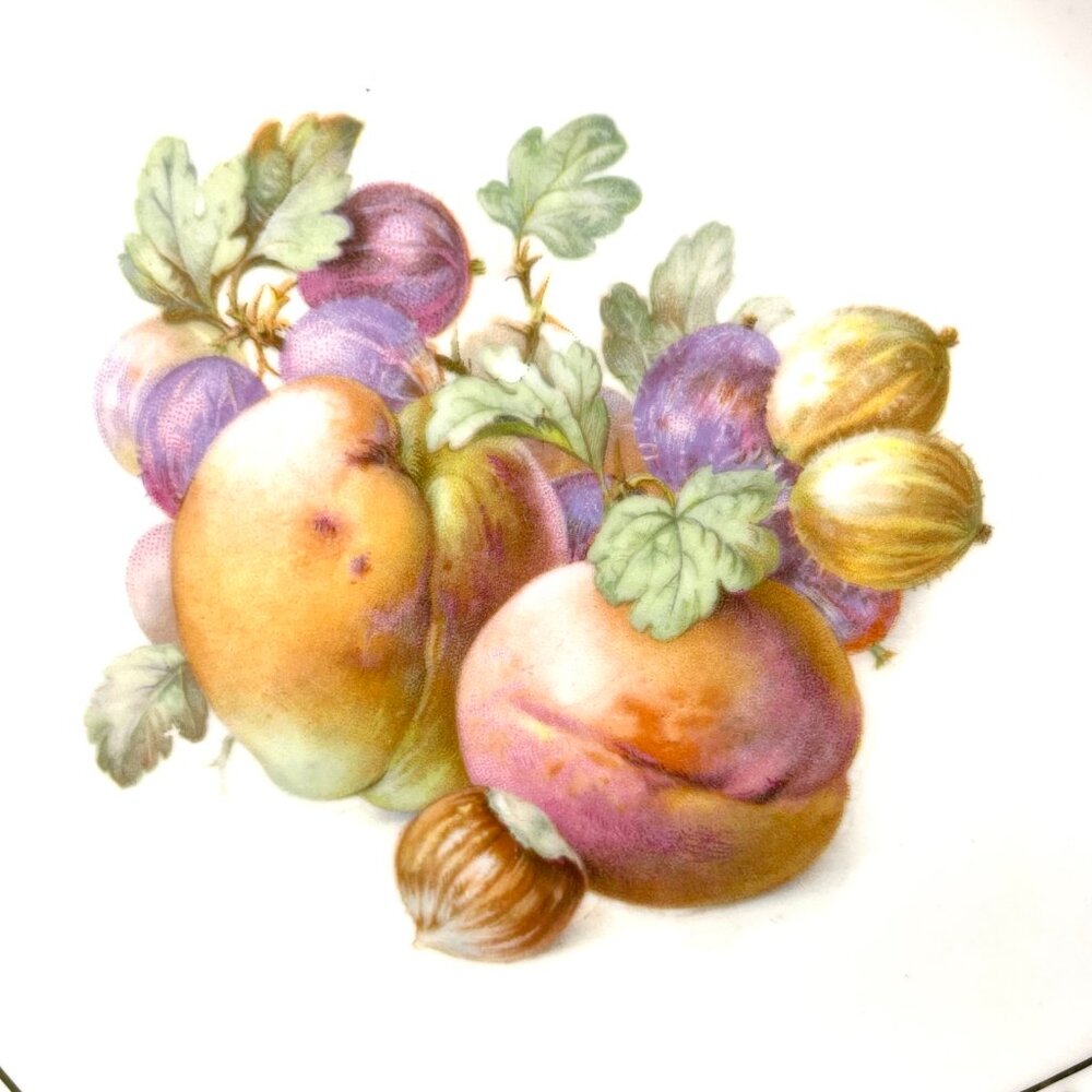 Set of 6 Schumann Arzberg Germany Pierced Porcelain Plates Harvest Fruit 7" - Picture 16 of 16